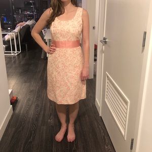 Sunday’s best! Pink and white pattern dress